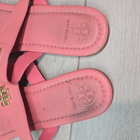 Tory Burch Womens Thong Logo Sandals Flats shoes slide sz 7.5 - Picture 7 of 13
